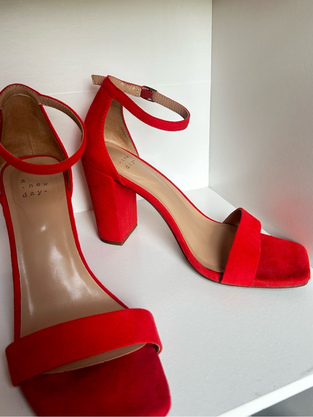 A. New Day/ Woman’s Strappy Heel/ coral orange color/ Size US 8 - Picture 3 of 8